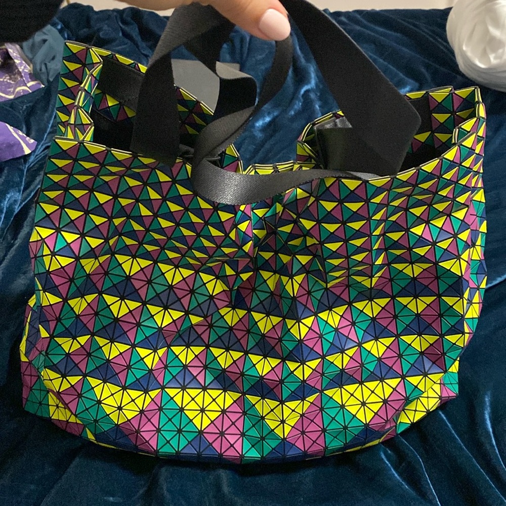 BAO BAO ISSEY MIYAKE Colorful Tote Handbag Geometric Futuristic